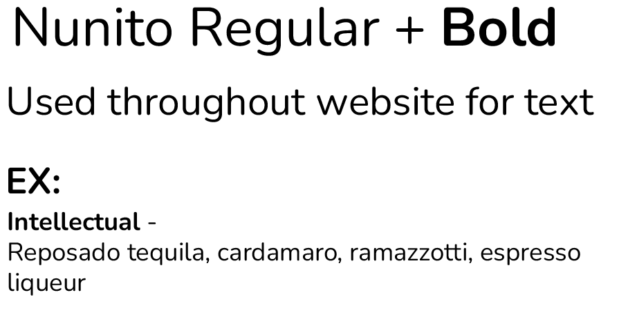 Nunito Regular and Bold typography