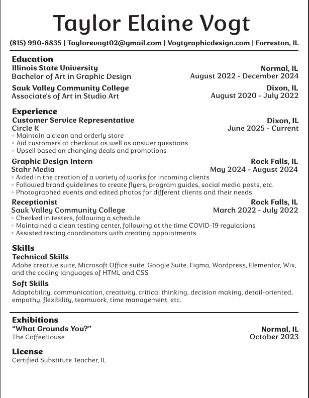 This is my current up to date resume